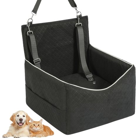 Siège Auto pour Chien de Petite et Moyenne Taille, Siège Booster Chien avec Rembourrage épais, Amovible et Lavable, Lit de Voyage pour Chien pour siège arrièr avec 2 Ceintures de sécurité (1/5)