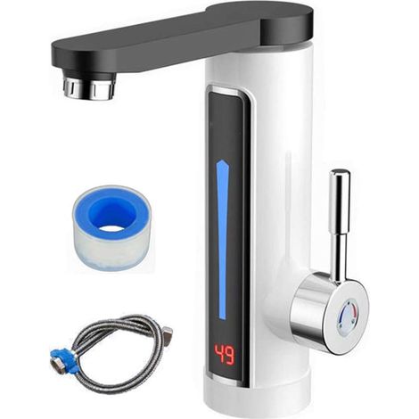 Robinet d'eau chaude instantanée 3300 W avec affichage LED, acier inoxydable 304 et ABS, 220 V, étanche IPX4 pour la cuisine et la salle de bain (1/5)