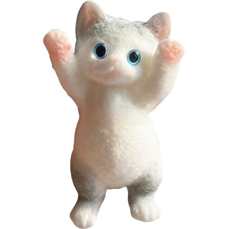 Plüschige, klebrige, weiche, realistische Fufu-Katze, stressabbauendes, niedliches, großes Katzenspielzeug für Familie oder Freunde (Kronrosa Katze)