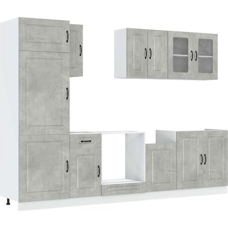 Maison Exclusive - Mueble cocina Kalmar gris hormigón 8 pzas made