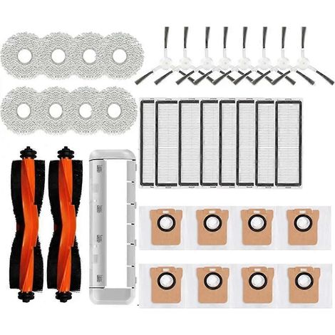 Pour aspirateur robot Xiaomi X20+, X10+ / X20 Plus, X10 Plus : brosse latérale principale, filtre HEPA, chiffons de nettoyage, sacs à poussière.ozo-AquaForge (1/5)