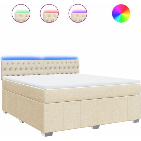 Maison Exclusive - Boxspringbett mit Matratze Creme 180x200 cm St