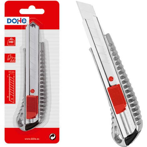 Dohe Cutter Inox - Lames en Acier Coupé - Système de Verrouillage de Lame - Blister Individuel