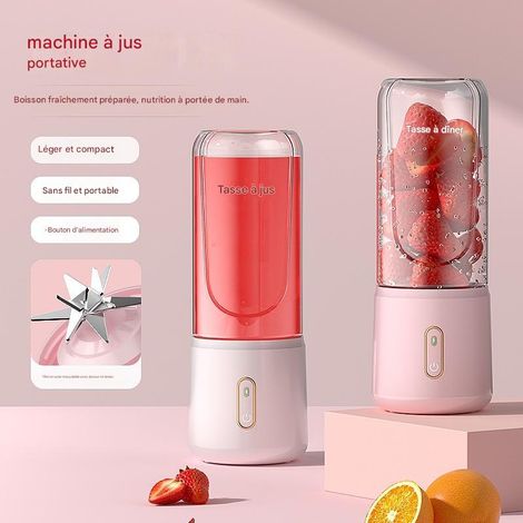Mixeur portable rechargeable en verre, mixeur pour jus, fruits et légumes, idéal à la maison et en voyage, sain et pratique (1/5)