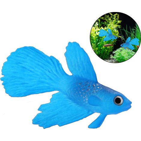 Décoration d'aquarium en silicone, poisson artificiel très réaliste, faux poisson betta flottant (1/4)