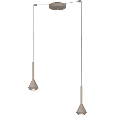 Lampadario Moderno Aygo Metallo Sabbia 2 Luci Gu10