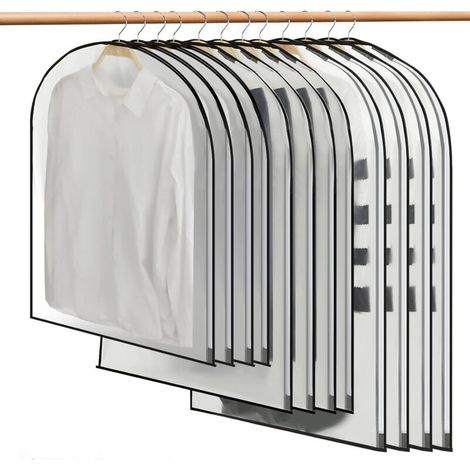 Garment Covers, 12 Pcs Suit Cover, Garment Bag, Transparent Waterproof Dustproof Protection (Sx4+Mx4+Lx4)