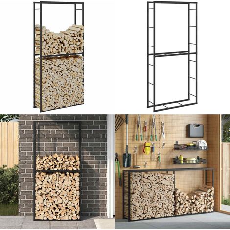 vidaXL Brennholzregal Schwarz 100x30x209 cm Stahl (1/5)