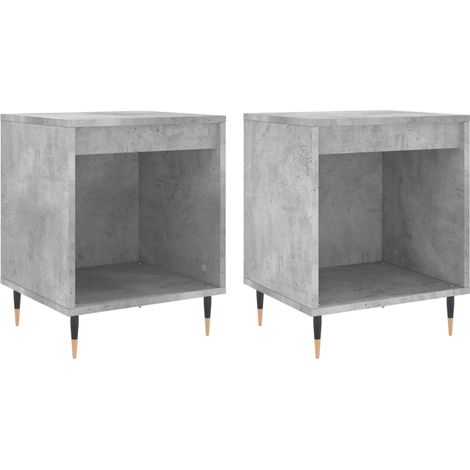 Juego de 2 mesitas de noche con compartimento abierto 40 x 35 x 50 cm madera contrachapada gris DEC035373