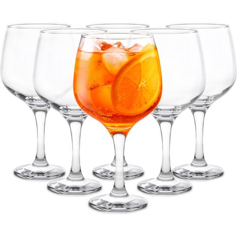 Verre à Rouge Blanc 650 ml Transparents Grands Lot de 6 Coupes À Glace Eau Cocktail Lavable Au Lave-Vaisselle (1/5)