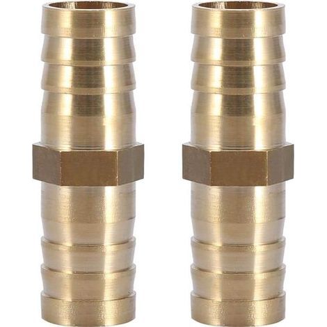 Gerader Schlauchverbinder, Zweiwege-Rohrverbinder aus Messing, Rohrverbindungsstück, 14 mm (2 Stück) (1/5)