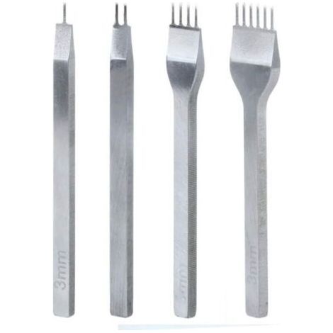 Hole Punch Tool Kit 4 Pcs, 4mm DIY Leather, Claw Puncher Craft, Hole Sewing Diamond Lacing for Crafts (1/5)