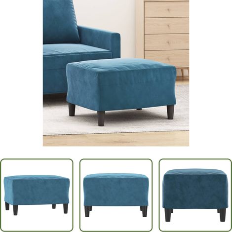 vidaXL Sofa -  Fußhocker Blau 60x50x41 cm Samt