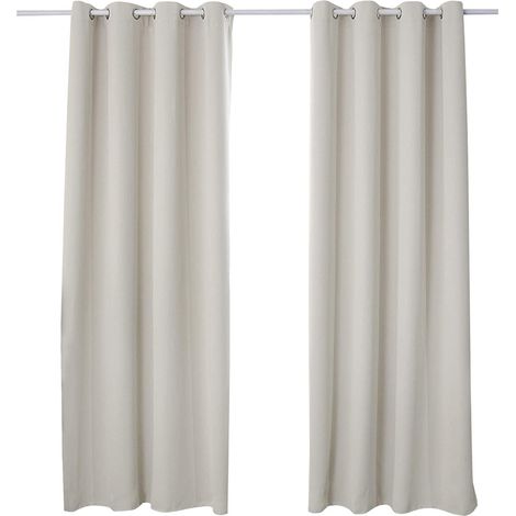 Woltu – Rideaux occultants thermiques 135x175cm – 100% polyester épais – Opacité 85-90% – Installation facile avec œillets – VH5879CM2 (1/4)