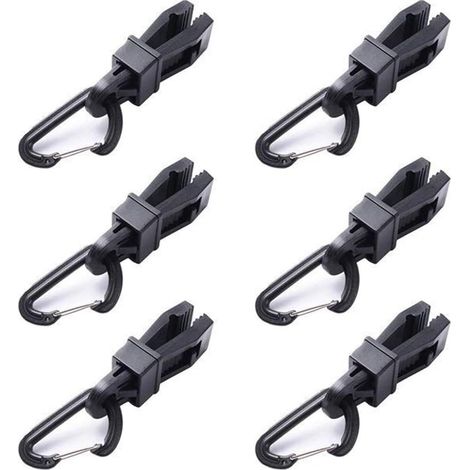 Clip de Tente Tarp Clips, 6 Pinces Clip Bache de Camping Clip Tente Plastique Bache Pinces en Plastique Peut pour Camping Canopy Clamp Clips de Bache Auvents pour Activités De Plein Air Noir, (1/4)