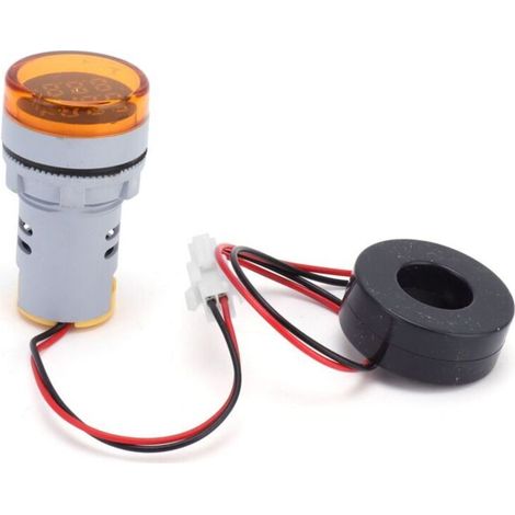 Current Signal Indicator Universal Round Lamp Double Screen 60-500V AC Yellow (1/4)