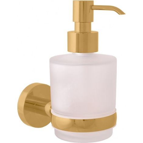 Distributeur de savon COLORADO en verre et laiton doré brossé 200 ml (1/2)