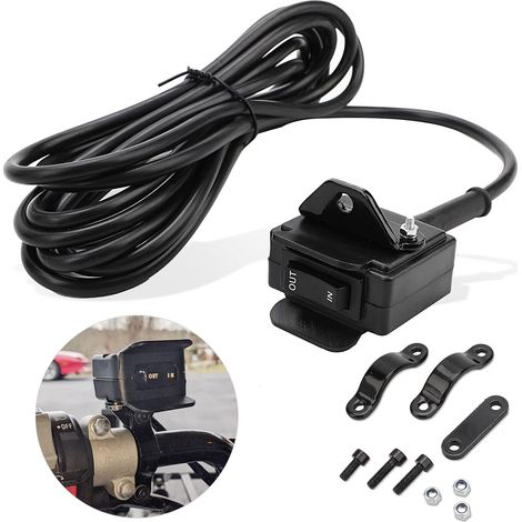 12V-Windenschalter mit Montagehalterung, Wippschalter kompatibel mit Polaris Sportsman RZR Warn Badlands Arctic Cat Champion KFI Ramsey Master Lock ATV/SSV-Winden, Lenkungssteuerung kompatibel mit ATV (1/5)