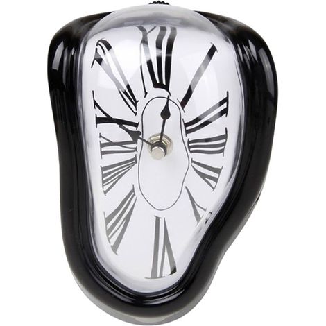Horloge décorative d'angle Creative Home Seat Twisted Clock, horloge fondante, horloge numérique romaine, horloge murale rétro, horloge Time and Space. (1/5)