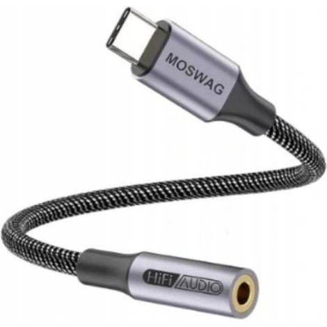 Adaptateur USB-C vers jack 3,5 mm femelle Moswag Hi-Fi DAC Braid (1/2)