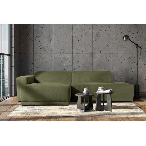 KONSIMO MUDI Ecksofa Links in moderner Optik mit hochwertigem Kaltschaum , Grün (1/5)