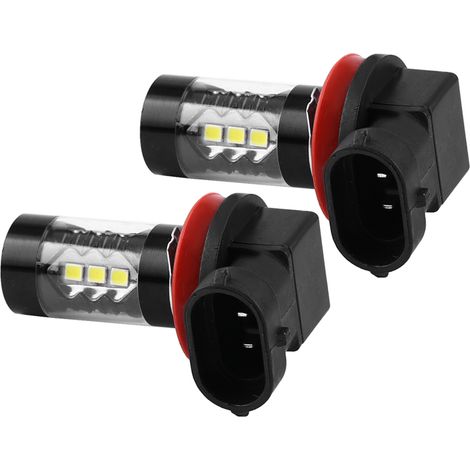 2 ampoules LED H11 H8 12V-24V 80W haute puissance et haute luminosité pour feux de brouillard et feux de jour de voiture (1/5)