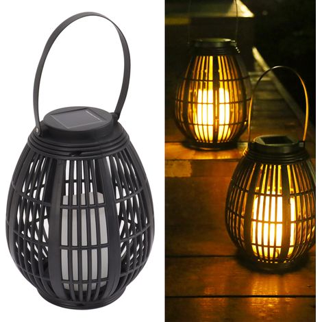 Lampes décoratives solaires pour cours, lanternes solaires LED, éclairage solaire de cour, lanternes en rotin (1/5)