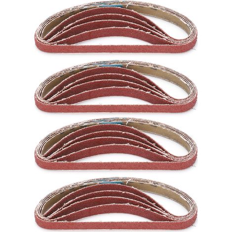 Lot de 20 bandes abrasives de rechange pour ponceuse, 330 x 10 mm, grain 40 (1/5)