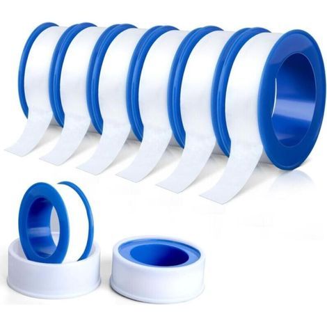Lot de 6 rouleaux de ruban d'étanchéité Teflon 12mm x 10m, pour plomberie, idéal pour étanchéité de tuyaux industriels (1/5)