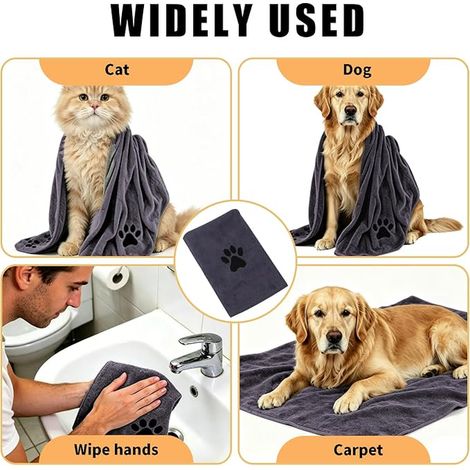 Microfibre Dog Towels for Dogs and Cats Dog Accessory Quick Dry Sofa Protector 75 x 35 cm (1/2)