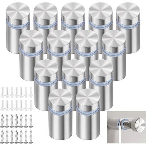 14 Pièces Entretoise, Entretoises en Acier Inoxydable avec Vis, Entretoise de Verre, pour Panneaux Publicitaires, Enseignes, Cadres Photo (1/5)
