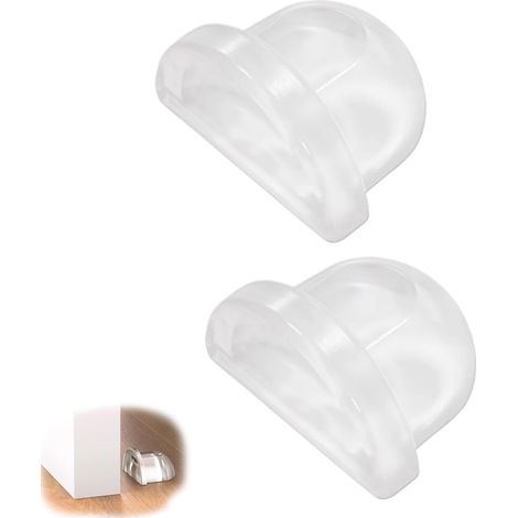 2 Pièces Butée de Porte Adhésive pour Sol, Protège-Mur Transparent Autocollant pour Tout Type de Sol Dur, Arrêt de Porte sans Perçage pour Protection des Murs et Meubles (1/5)