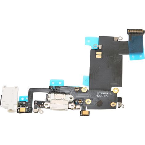 Station d'accueil USB avec prise casque, micro intégré et câble souple pour iPhone 6S Plus - Accessoire audio en blanc (1/5)