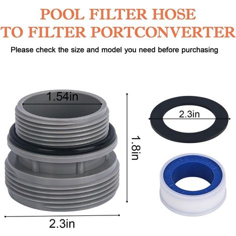 4-teiliger Poolschlauchadapter 4560, Poolpumpenanschluss 40 mm auf 1 1/2 Zoll, Poolschlauchverbinder, kompatibel mit Intex- und Coleman-Filterpumpen (1/5)