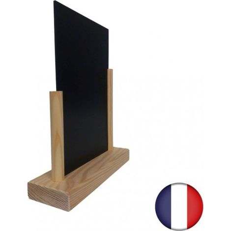 Porte menu de table en bois brut avec ardoise format A4 - Fabrication française (1/2)