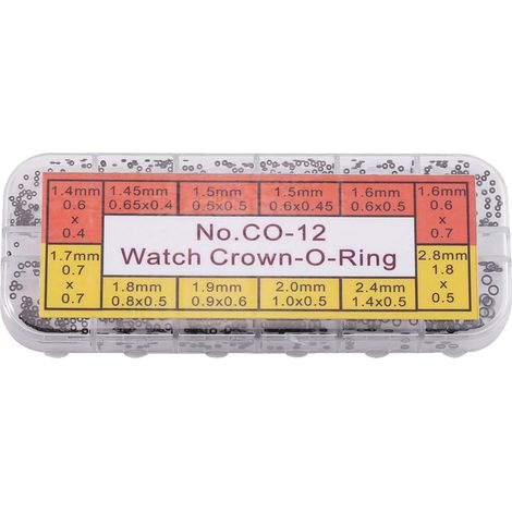 Rubber O-ring Set, 12 Sizes, 1.4-2.8mm, Small Crowns, for Watches, Mechanical Equipment with Plastic Storage Box (1/5)