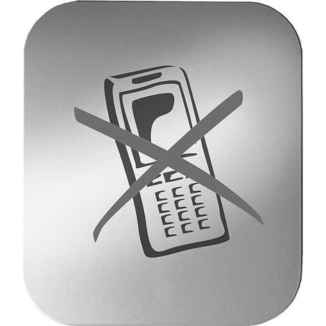 Pictogramme Portable interdit, alu anodisé, autocollant
