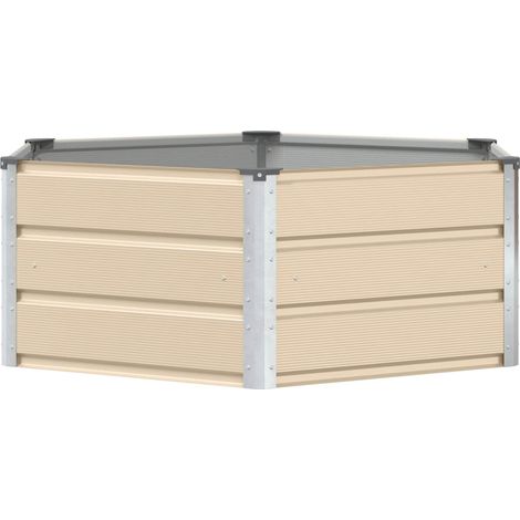 Maison Exclusive - Pflanzkübel Elfenbein 129 x 129 x 45 cm Stahl