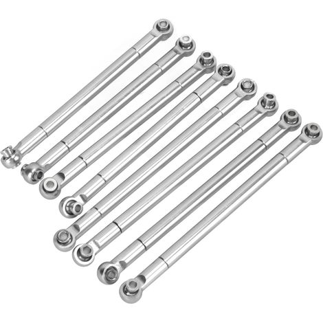 Lot de 8 biellettes de direction métalliques pour voiture RC série MN86 (amélioration possible, argent) (1/5)