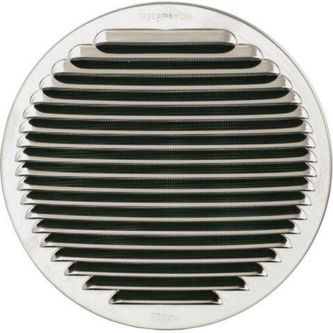 Grille de ventilation ronde en me'tal avec ressorts et maille trou 160-200 mm couleur acier inoxydable pour environnements inte'rieurs et exte'rieurs