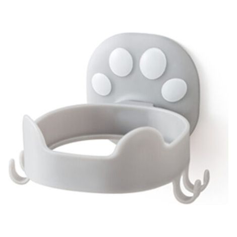 Porte-sèche-cheveux mural sans perçage, design griffe chat, gris – DELKEVIC