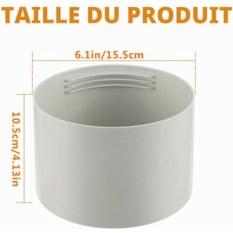 Tuyau Climatiseur Mobile Adaptateur Clim Fenetre, Tuyau D'échappement Portable 150mm, Adaptateur de Tuyau Fenetre Clim Mobile, Connecteur de Tuyaux ABS Adaptateur Fenêtre pour Climatiseur (1/4)
