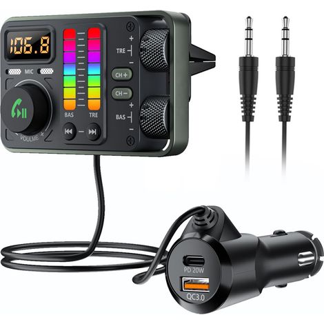 MT03 Car MP3 Bluetooth Player, New Model with Heavy Bass, AUX Bluetooth, Car Charger, Fast Charging, FM Transmitter (1/3)