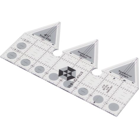 Règle de Couture Transparente en Acrylique à Double Bande avec Grilles 45/60/90° - Guide de Coupe Triangle Anti-Dérapant (1/3)