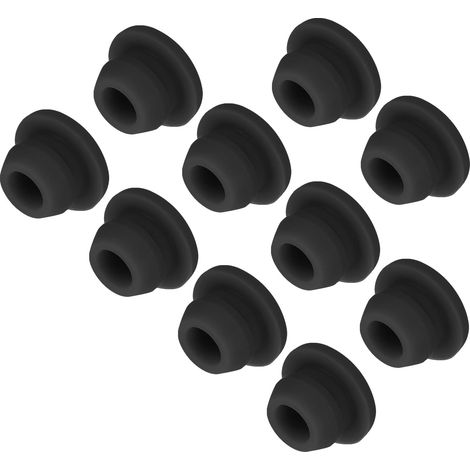 10Pcs Cache Trou Meuble Bouchon Silicone 7mm Diamètre de Montage Noir Largeur de Rainure Étroite 2mm Joint de Panneau Rond pour Cloisons de Cuisine, Bouchons d'Étanchéité (1/5)