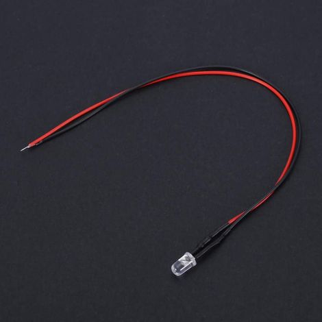 La Diode LED a câblé des Lumières LED Précâblées 12V 5mm 20cm (1/5)