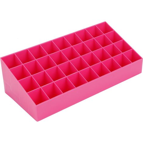 Kosmetik-Organizer mit 36 Fächern, Aufbewahrungsbox, Präsentationsständer, Lippenstiftablage, Behälter, Rosa (1/5)