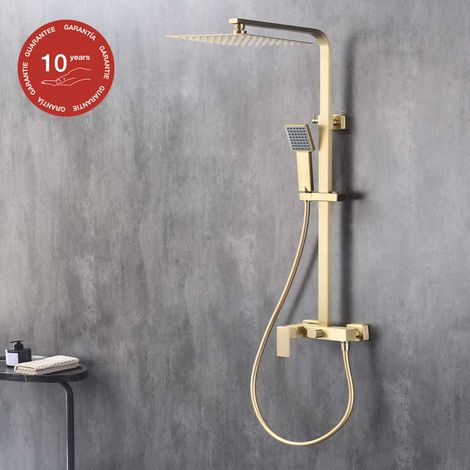 Colonne de douche mécanique avec barre extensible SKY BATH or brossé PVD Inox S304 série ARMY (1/5)