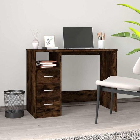 vidaXL Desk with Drawers Smoked Oak 102x50x76 cm Engineered Wood (1/5)