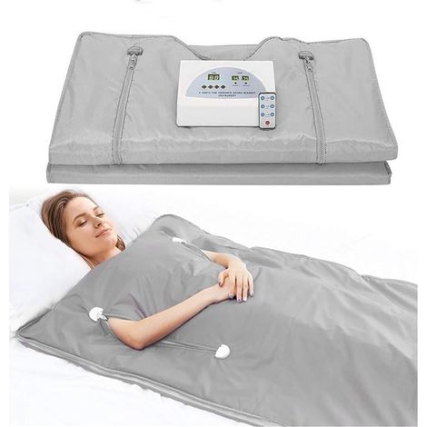 Kit de sauna portatif Couverture de Sauna chauffante for le corps, amincissante, professionnelle, numérique, 2 zones, pondérée, for femmes, perte de poids Tente de sauna personnelle pour spa à domicil (1/5)